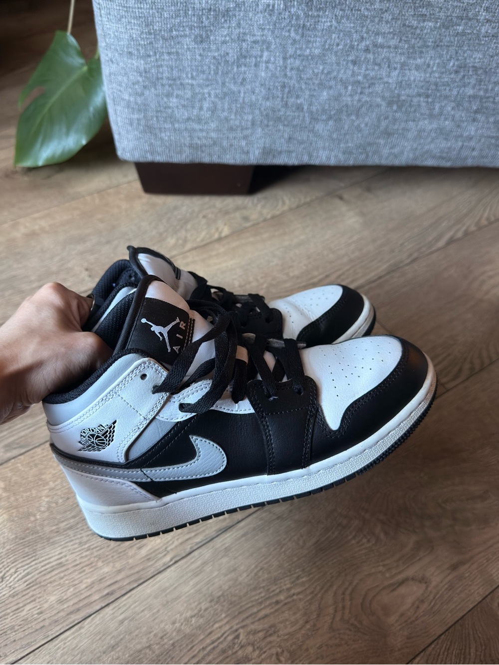 Jordan Black & White Mid-Top Sneakers